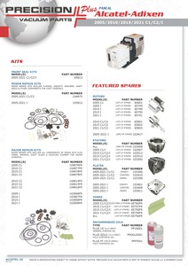 Major Repair Kit with GX Vanes, Alcatel-Adixen, Precision Scientific, Varian-Agilent, Pascal, PC/PCX Series, CD Series, Part# 104976FR